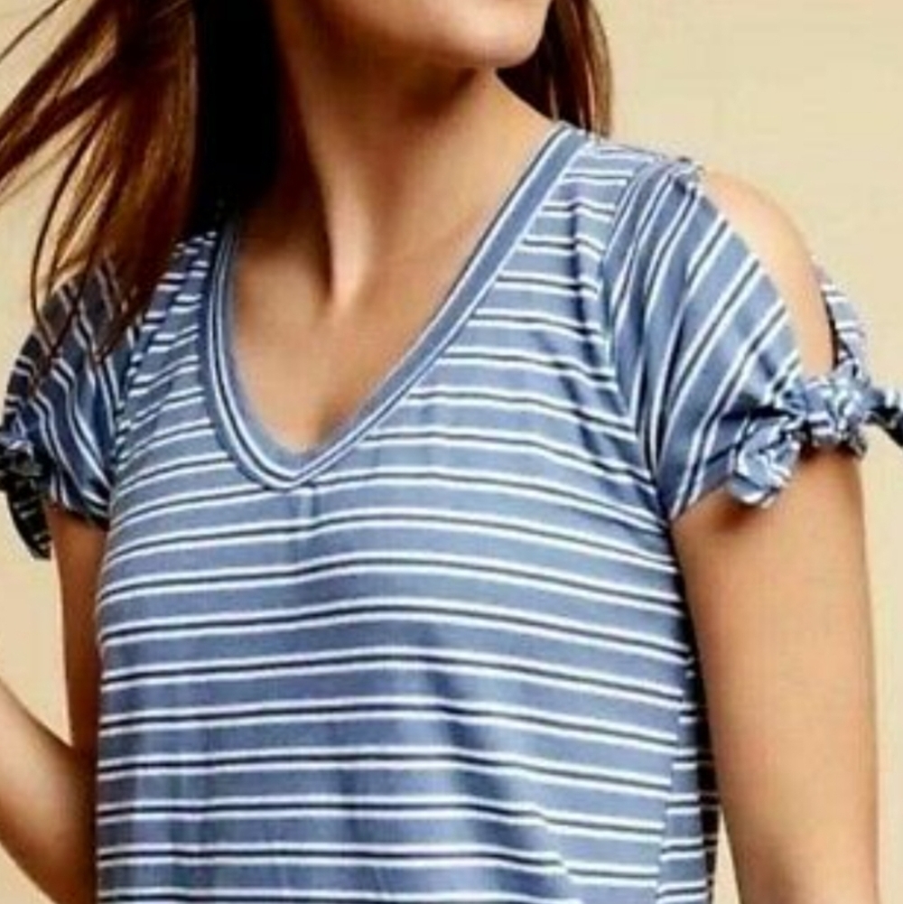 Left‎ of Center Striped Tie Sleeve Tee